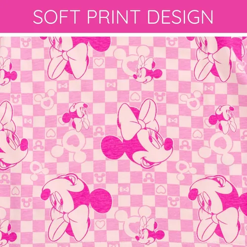 Vista 19 de Disney Minnie Mouse - Conjunto de camiseta floral arcoíris y pantalones cortos de cambray, tallas de bebé a niño grande (12 meses - 14-16)