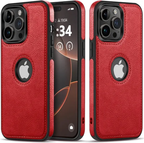 Vista 8 de Funda de cuero de lujo con diseño único para iPhone 14 Pro Max, antideslizante, resistente a los arañazos, ultra delgada, funda protectora