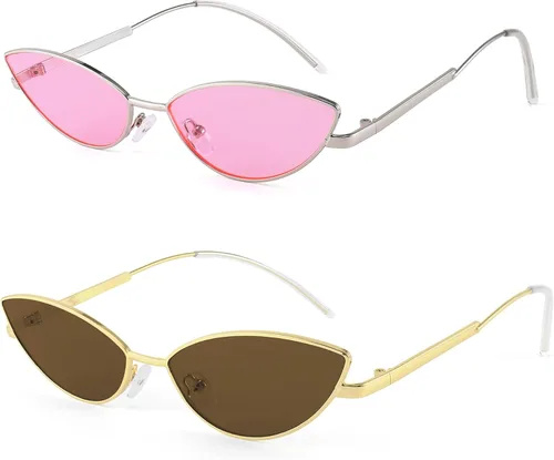 Vista 43 de FEISEDY Gafas de sol de diseñador de moda Retro pequeños pétalos forma arco templo diseño B2298