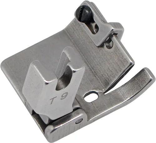 Vista 2 de Guía de borde ajustable Hemmer Foot #T9 Pie multifuncional para máquina de coser industrial de punto de bloqueo