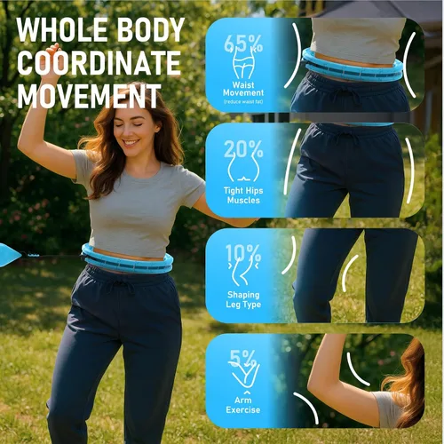 Vista 6 de JKSHMYT Infinity Weighted Hula Exercise Hoop, for Adults Women Weight Loss Plus Size, 30/26 Detachable Links