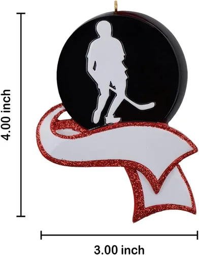 Vista 4 de MAXORA Adorno de Navidad personalizado de hockey hecho a mano personalizado
