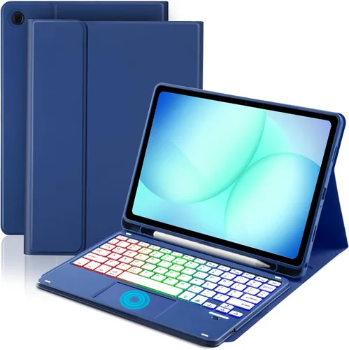 Vista 14 de MePadKey Funda de teclado con panel táctil para Samsung Galaxy Tab A11 Plus/A9 Plus 2025/2023 de 11 pulgadas, retroiluminación de 7 colores, teclado
