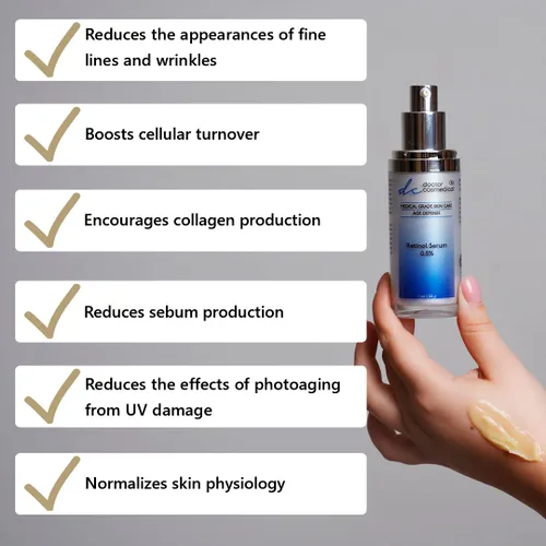 Vista 3 de Suero de retinol 0.5% Cura antienvejecimiento perfecta Crema facial reparadora de piel con retinol al 0.5% Fórmula de grado profesional