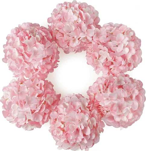Vista 11 de DuHouse Hortensias artificiales de seda con tallos, hortensias falsas para bricolaje, centro de mesa de boda, decoración del hogar, paquete de 6