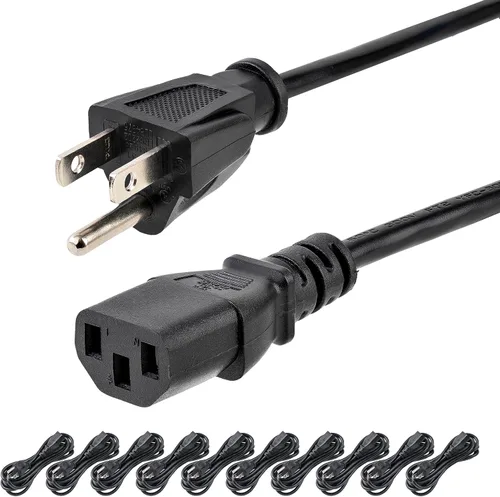 Vista 9 de StarTech Cable de alimentación resistente de 3 pies, NEMA 5-15P a C13, 15A 125V, 14AWG cable de alimentación de CA de repuesto para computadora