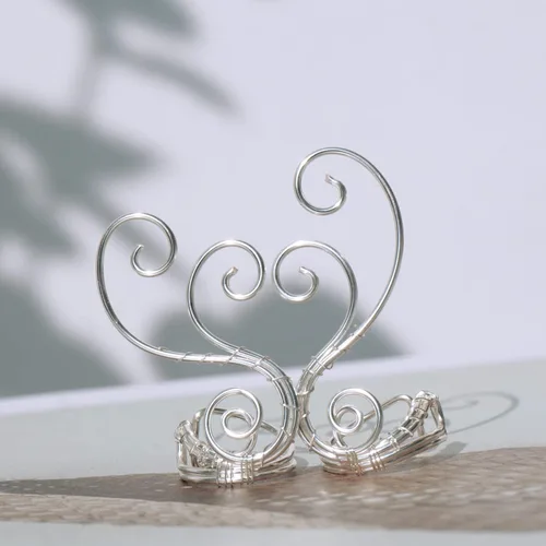 Vista 5 de Aretes de oreja de elfo, aretes de OwMell sin perforaciones, hipoalergénicos, hechos a mano, disfraz de fantasía