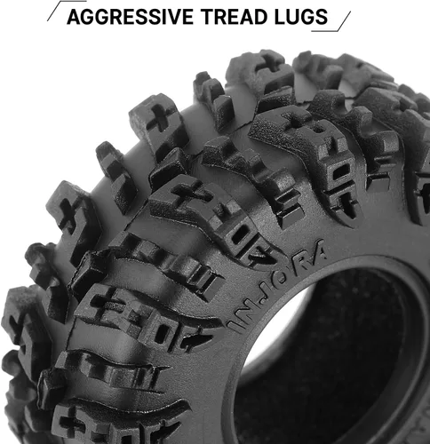 Vista 3 de INJORA Neumáticos 1.0 - S5 Swamp Claw Mud Terrain Neumáticos para TRX4M AX24 SCX24 FCX24 1/18 1/24 RC Crawler Car, 2.205 x 0.906 in, T1021