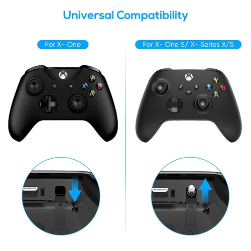 Vista 6 de FYOUNG Keyboard for Xbox Series X/S Controller, for Xbox One/S/Controller Gamepad, 2.4Ghz Mini QWERTY Keyboard Gaming Chatpad with Audio/Headset