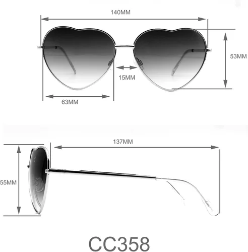 Vista 14 de Circus NY by Sam Edelman Women's CC358 Metal Heart Sunglasses