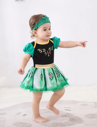 Vista 6 de WOPLAY 3 piezas de disfraces para bebés y niñas mameluco de princesa para Halloween Navidad Año Nuevo con collar