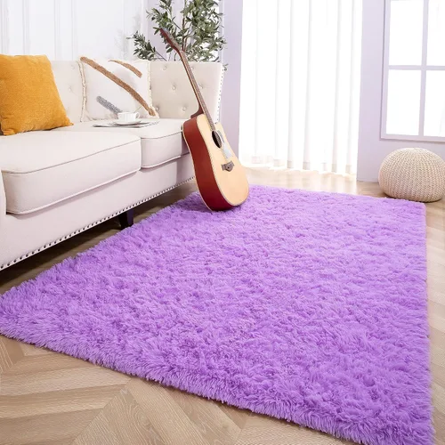 Vista 71 de Foxmas Alfombras de Área Suaves y Esponjosas para Dormitorio, Habitación de los Niños, Alfombra de Guardería de Felpa Peluda, Alfombras Peludas