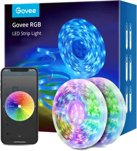 Vista 8 de Tira de luces LED WiFi inteligente funciona con Alexa, Google Home; 16.4 pies, 32.8 pies; 5050 LED, 16 millones de colores, aplicación de teléfono