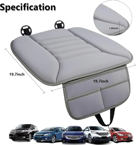 Vista 2 de Big Ant Cojín para asiento de automóvil, paquete de 2 cojines de espuma viscoelástica gruesa para aliviar el dolor, para automóvil, oficina, uso