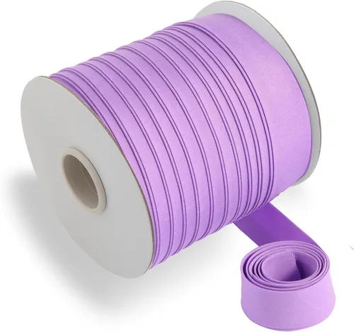 Vista 12 de Cinta al bies de doble pliegue de 1/2 pulgada, cinta al bies de doble pliegue de 55 yardas, carrete continuo a granel para coser ropa, acolchado