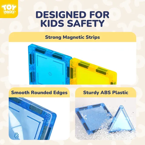 Vista 7 de TOY Life Azulejos magnéticos para niños de 3 a 5 años, juguetes de construcción para niños de 4 a 8 años, azulejos de construcción magnéticos