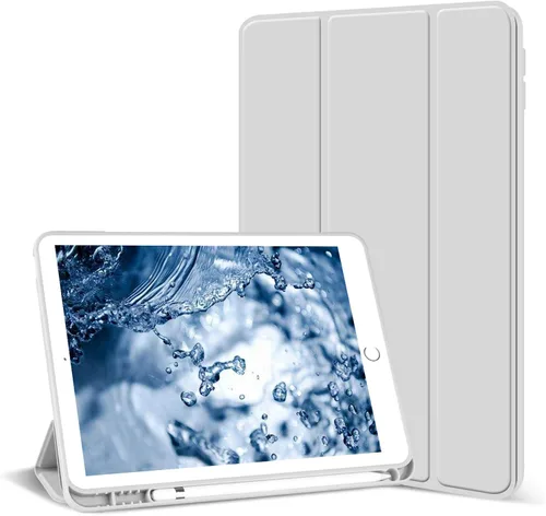 Vista 10 de Aoub Funda para iPad de 9ª/8ª/7ª generación de 10.2 pulgadas, apagado automático/activación delgada, ligera, triple soporte, funda trasera de TPU
