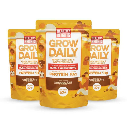 Vista 10 de Healthy Heights Grow Daily Kids - Mezcla de bebida proteica (chocolate) - Batido alto en proteínas para niños de 10 años, 21.6 onzas