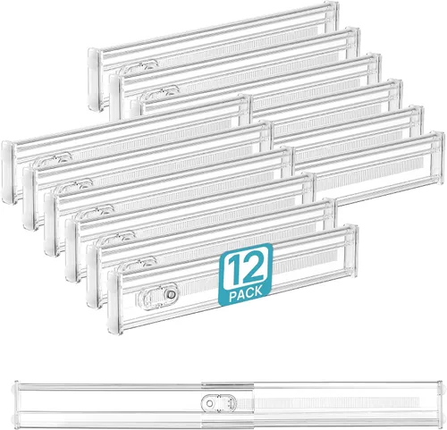 Vista 15 de Vtopmart Separadores de cajones de 2.36” con inserciones expandibles, organizador de cajones de cocina ajustable de 12.8"-22.3", separador
