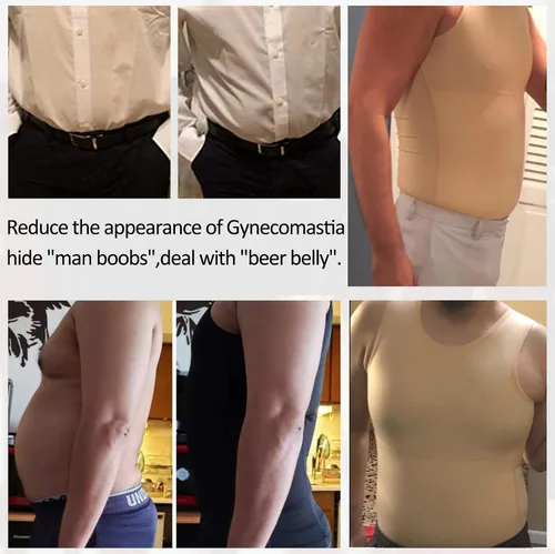 Vista 6 de Camiseta de compresión para hombre adelgaza y moldea el cuerpo - chaleco de entrenamiento camiseta de tirantes para marcar abdominales camisetas
