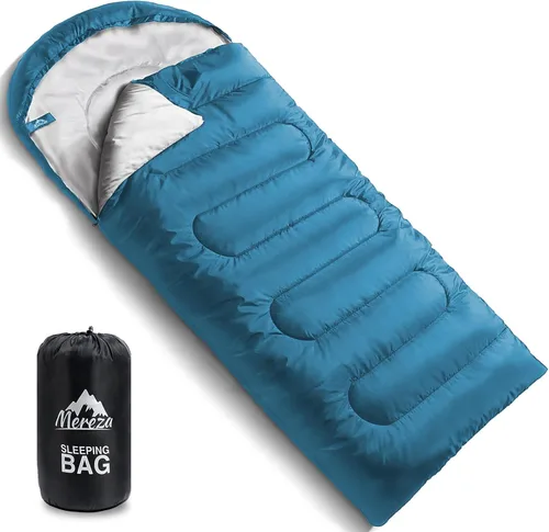 Vista 13 de MEREZA Sacos de Dormir XL para Adultos Clima Frío Saco de Dormir Grande y Ancho para Chicas y Chicos Grandes y Altos con Bolsa de Compresión