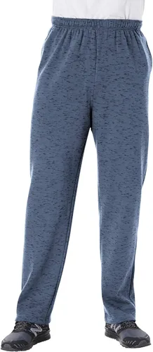 Vista 13 de KingSize - Pantalones de chándal para hombre grandes y altos de forro polar con parte inferior abierta Negro (0816)