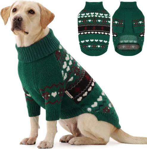 Vista 100 de IECOii Suéter de perro salchicha de cuello alto para perros pequeños, medianos y hembras, elástico y transpirable, abrigo de punto cálido, para Negro