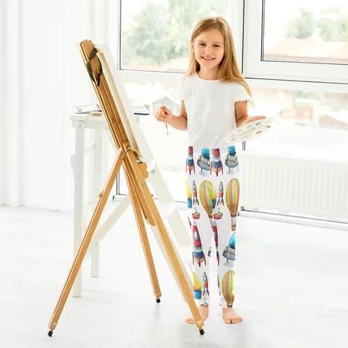 Vista 6 de Hot Air Balloon Baby Girls Toddler Leggings Kind of Toys Rocket Kids Yoga Pants Dance Active Tights 4T