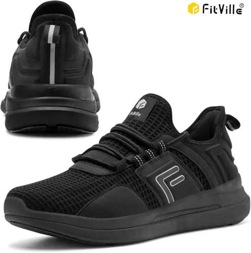 Vista 2 de FitVille Tenis anchos para hombre, zapatos deportivos para correr por carretera con puntera ancha, núcleo fresco