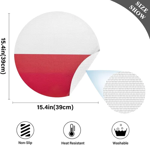 Vista 47 de Aruba Flag Round Table Placemats 15 Inch, Seasonal Table Mats Modern Place Mats for Dining, Kitchen, Parties, Camping