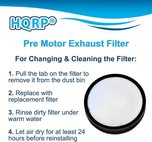 Vista 4 de HQRP Paquete de 2 filtros primarios compatibles con aspiradoras verticales Hoover WindTunnel 3 Pro Pet UH70900 UH70905 UH70930 UH70400, aspiradoras