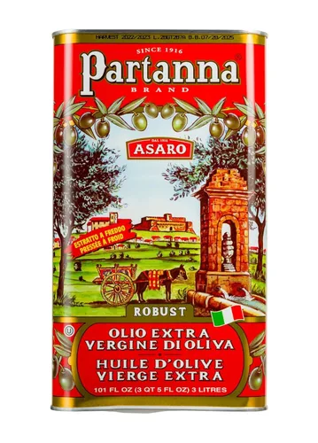 Vista 4 de Partanna Aceite de oliva virgen extra, lata de 101 onzas.