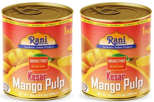 Vista 14 de Puré de pulpa de mango Rani (hace batidos de mango Lassi) Alphonso endulzado 30 onzas (1.875 libras) 29.98 oz ~ Kosher Todo natural Sin OMG