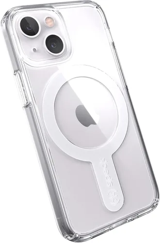 Vista 10 de Speck Funda para iPhone 13 Mini, protección contra caídas, compatible con carga inalámbrica, transparente, antimicrobiana