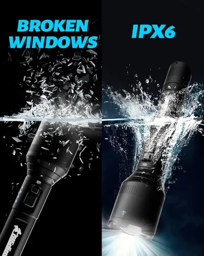 Vista 5 de Bigcheck Linterna LED súper brillante recargable IP67 impermeable