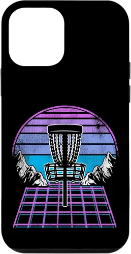 Vista 16 de Disc Golf Basket 90s Synthwave Sunset Retrowave Frisbee Golf Case for iPhone 17