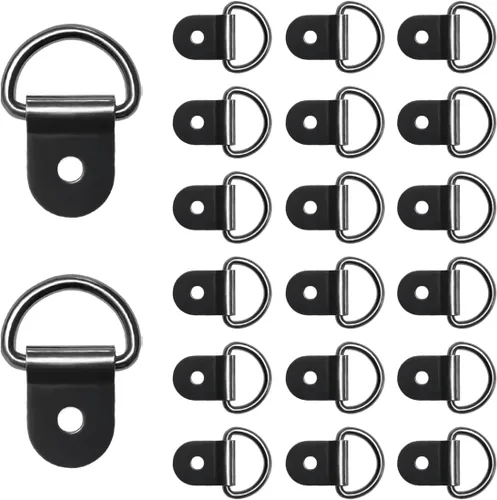 Vista 9 de KVAEY 10 piezas de anillos en D pequeños de acero para amarre, anillo de amarre de acero resistente para carga, punto de anclaje de anillo en D