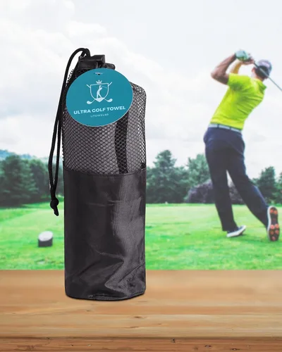 Vista 2 de Juego de toallas de golf con patrón de gofre de microfibra, toalla de golf triple con clip para bolsa y kit de herramientas de cepillo con limpiador