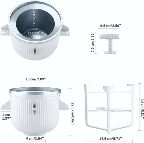 Vista 3 de KitchenAid - Accesorio para máquina de helados para batidora de pie, cuenco de helado compatible con batidoras de soporte de 4.5 cuartos de galón