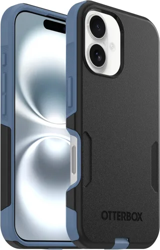 Vista 28 de OtterBox Funda para iPhone 16 Commuter Series - Jeans azul bebé, funda delgada y protectora para iPhone, de doble capa, absorción de impactos