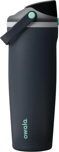 Vista 15 de Botella de agua Owala FreeSip con aislamiento de acero inoxidable con pico de dos vías, pajita incorporada y asa de cubo, fabricada para viajes