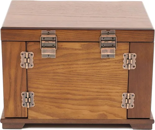 Vista 8 de Eapmic Joyero de madera extra grande de 4 capas, joyero de armario, anillo, collar, caja de almacenamiento de regalo (4 capas, marrón)