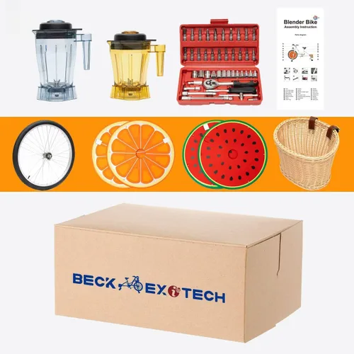 Vista 7 de Blue Outdoor Pedal Blender Bike – Exprimidor de batidos para frutas y verduras, licuadora comercial de jugo de fitness