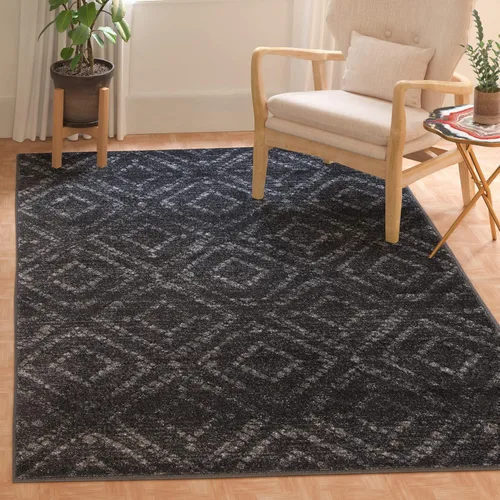 Vista 47 de SAFAVIEH Colección Adirondack Alfombra Decorativa - 2'6" x 4', Negro y Marfil, Diseño Moderno Desgastado, No Desprende Pelusa y Fácil Cuidado, Ideal