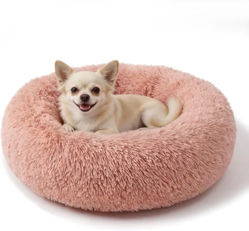 Vista 43 de Cama para perros pequeños, cama calmante para perros pequeños, antiansiedad, cama para cachorros, lavable a máquina, esponjosa, de lujo Verde militar