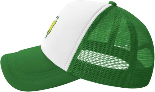 Vista 3 de Yeltajev Gorra de golf de malla de béisbol de ala plana, ajustable, estilo hip hop, unisex, verde, para papá y maestros