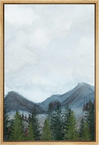Vista 20 de SIGNWIN Lienzo Enmarcado Impresión de Arte de Pared Collage de Hojas de Bosque Verde Pastel Naturaleza Vida Silvestre Ilustraciones Arte Moderno