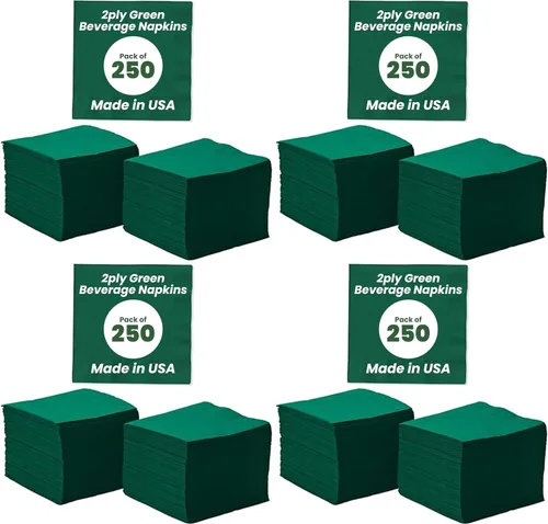 Vista 8 de Perfectware - Servilletas para bebidas de 2 capas, color verde cazador - paquete de 250