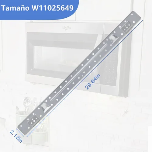 Vista 2 de W11025649 Soporte de montaje para microondas compatible con Whirlpool Kitchen-Aid Amana Maytag Placa de montaje en pared para microondas Reemplazar
