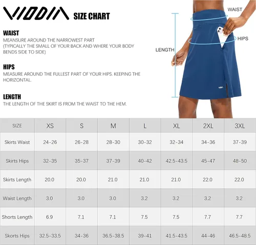 Vista 6 de Viodia - Falda pantalón deportiva de largo hasta la rodilla (20 pulgadas) para mujer, con FPU 50+ para el verano, practicar golf, tenis para mujer